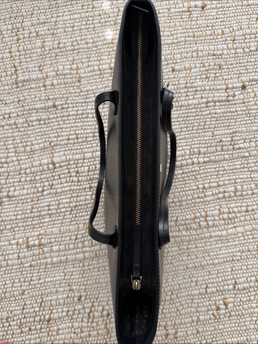 kate spade Black Leather Tote with Gold Logo - Picture 5 of 5